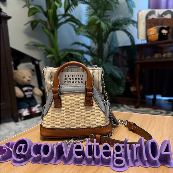 Maison Margiela Women’s 5AC Mini Raffia Leather Tote w/COA - Picture 1 of 17